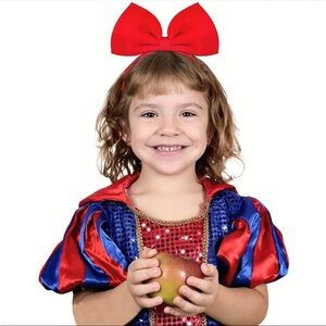 ❤️ Snow White Princess Large Red Bow Headband